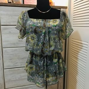 RAMPAGE | Women’s Floral Peplum Top Size M Medium